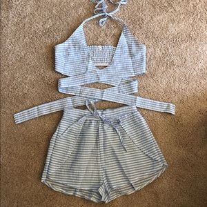 two piece striped set